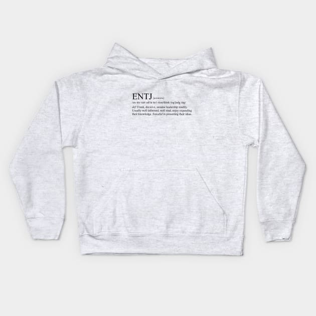 ENTJ Personality (Dictionary Style) Light Kids Hoodie by personalitysecret